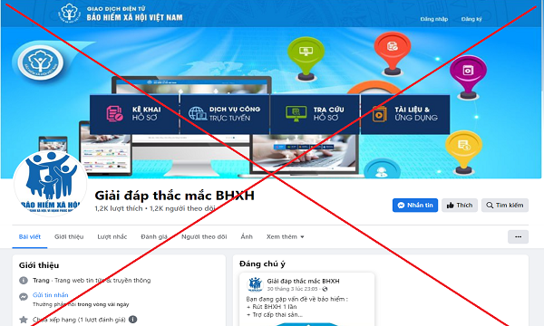 Cảnh báo tình trạng Fanpage giả mạo cơ quan BHXH Việt Nam để lừa đảo